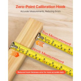 2 Packs Tape Measure 25 ft Length, Measuring Tape with Retractable, Imperial and Metric ft/m Dual-Scale & ABS Case & Easy Read Steel Measurement