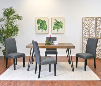 Amisos 5-Piece Dining Set, Hairpin Dining Table with 4 Chairs, 3 Color Options