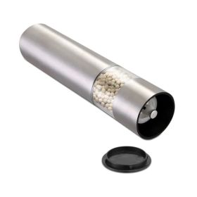 Electric Salt Pepper Grinder With Light Adjustable (Option: Silver)