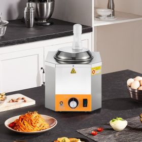 2.4L Electric Cheese Dispenser With Pump Commercial Hot Fudge Warmer 86F-230F (Option: Silver)