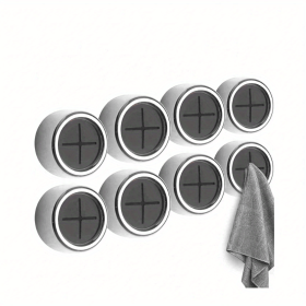 1/3/8pcs Kitchen Towel Holder, Self Adhesive Wall Dish Towel Hook, Round Wall Mount Towel Holder For Bathroom, Kitchen And Home, Wall, Cabinet, G (Quantity: Cross 8pcs)
